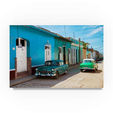 Green Cars in Trinidad by Philippe Hugonnard, 22x32-Inch Canvas Wall ...