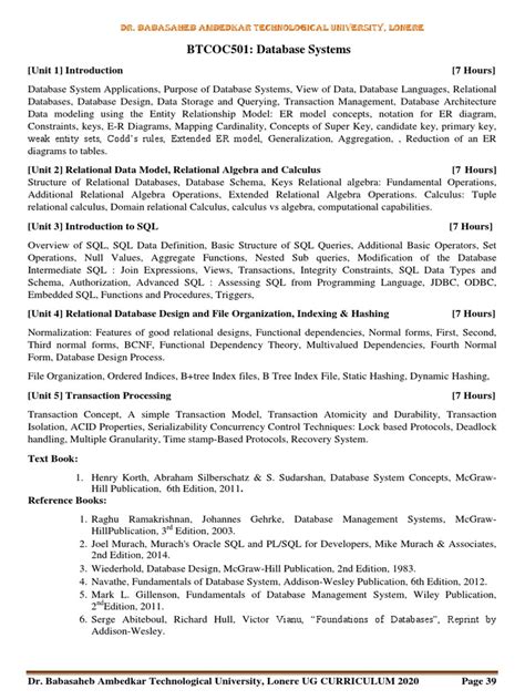 Image result for Database Management System in 5th Sem Syllabus