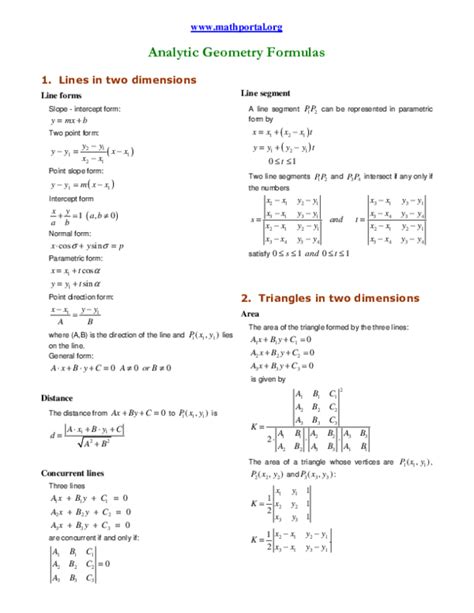 Image result for Geometry Formulas Cheat Sheet PDF