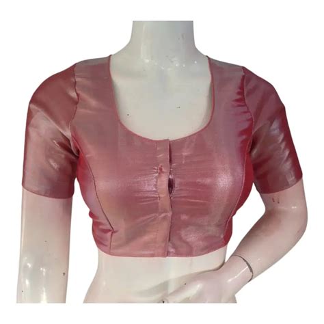 Pinkish Copper Tissue Silk Blouse - Soft Sheen Ready made Top| D3blouses