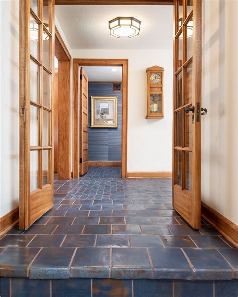 Blue Craftsman Handmade Tile Floor | Blue tile floor, Beautiful tile ...