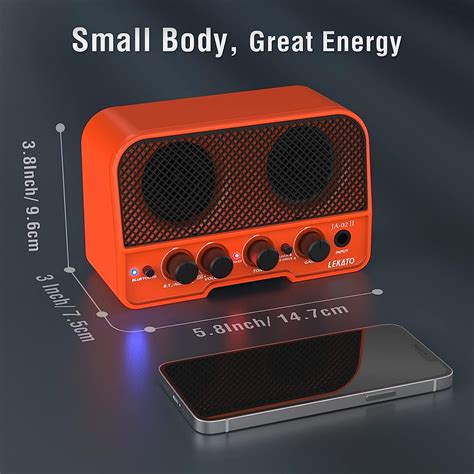 Buy LEKATO Mini Guitar Amp, 5W Rechargeable Electric Guitar Amplifier ...