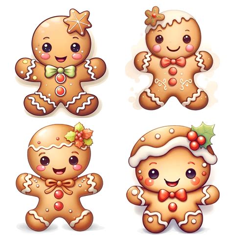20 Cute Whimsical Gingerbread Men Clipart - 20 High Quality Pgns ...