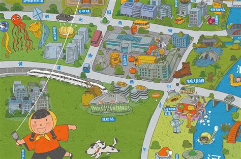 潍坊市旅游地图|插画|商业插画|HXH46 - 原创作品 - 站酷 (ZCOOL)