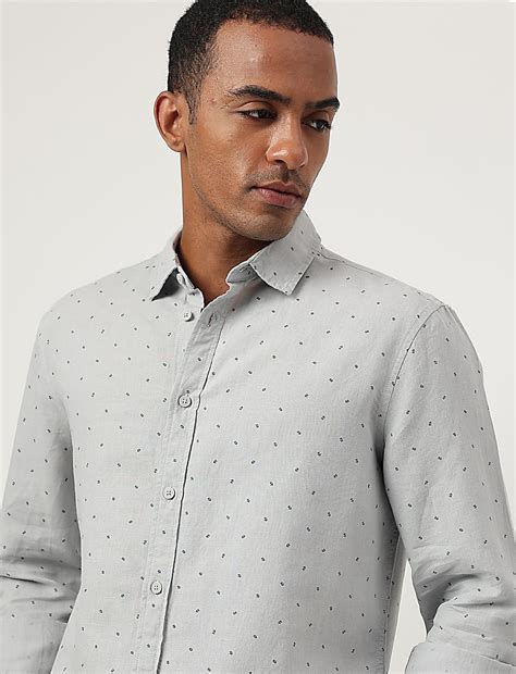 Buy Linen Rich Regular Fit Printed Shirt at Marks & Spencer
