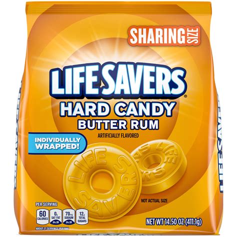 Life Savers Original Flavored Butter Rum Hard Candy, Individually ...