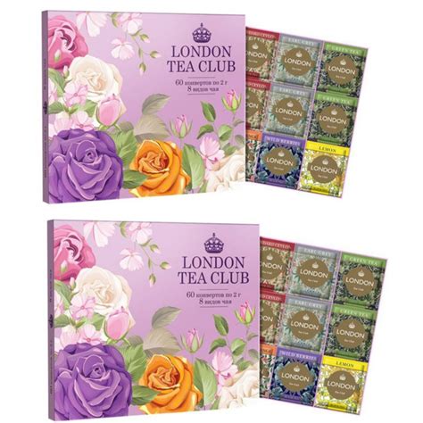 London Tea Club Чай в пакетиках Подарочный набор London Tea Club, 60 ...