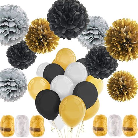 Newland Party Decorations, 51 pcs Kits, Pom Poms Flowers, Latex ...