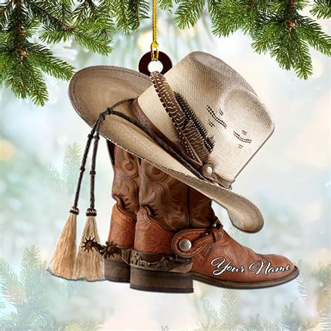 Amazon.com: Royalbro Personalized Cowboy Christmas Ornaments - Cowboy ...