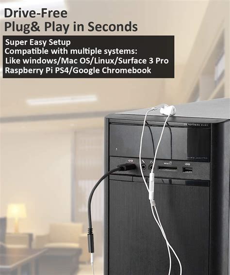 Buy USB to 3.5mm Jack Audio Adapter, TRRS 4-Pole Mic-Supported USB to ...