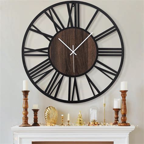Amazon.com: LEIKE Extra Large Wall Clocks,Silent Little Ticking,Battery ...
