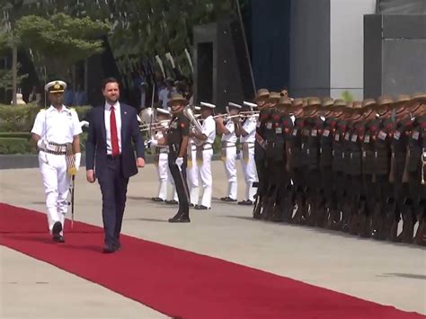 US Vice President JD Vance receives Guard of Honour on arrival in India