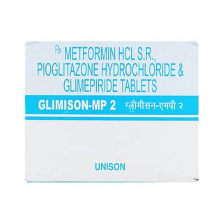 Glimison Mp 2mg Strip Of 15 Tablets: Uses, Side Effects, Price & Dosage ...