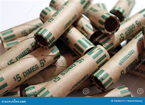 Coin Rolls stock photo. Image of finance, dime, rolls - 53040272