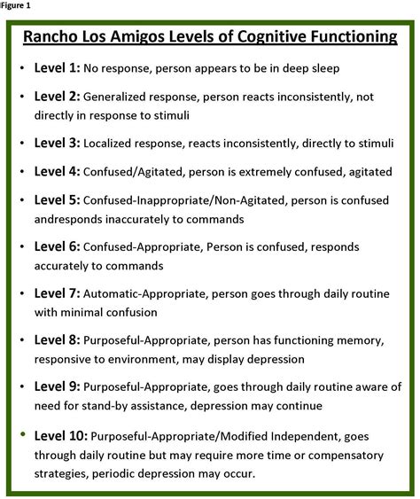 Rancho Scale Of Cognitive Functioning