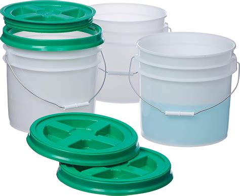 Amazon.com: Consolidated Plastics 3.5 Gallon Natural Food Grade Buckets ...