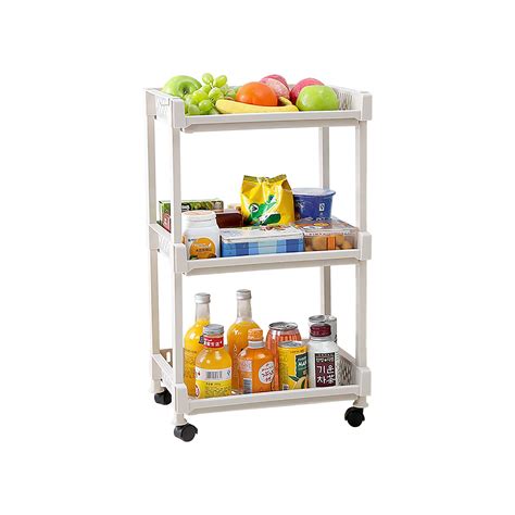 Clipop 3 Tier Rolling Storage Trolley Plastic Storage Unit Strolley ...