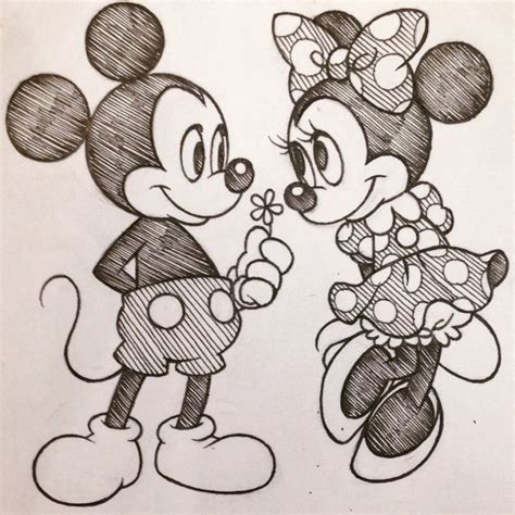 Mickey And Minnie Mouse Sketches - Mickey And Minnie Mouse Sketch | Mickey mouse drawings ...