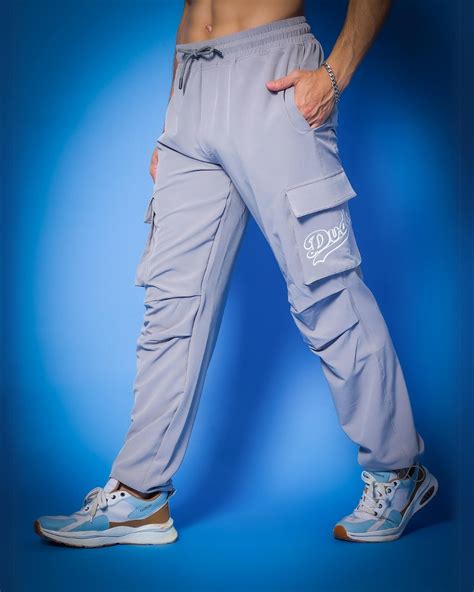 Buy Men's Grey Relaxed Fit Cargo Parachute Pants Online in India at ...