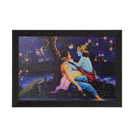 Radha Krishna Satin Matt Texture UV Art Painting - eCraftIndia Online