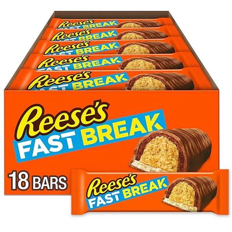 REESE'S FAST BREAK Peanut Butter Nougat Candy Bars, 1.8 oz (Pack of 18 ...