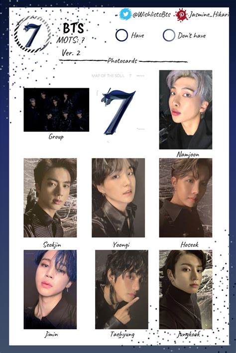Wishlist Photocard Map Of The Soul : 7 ver. 2