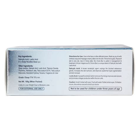 SLC Acne Bar, 100 gm Price, Uses, Side Effects, Composition - Apollo ...