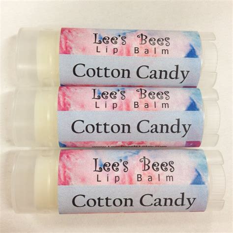 Cotton Candy Floss Flavored Lip Balm, One Tube of All Natural Beeswax ...