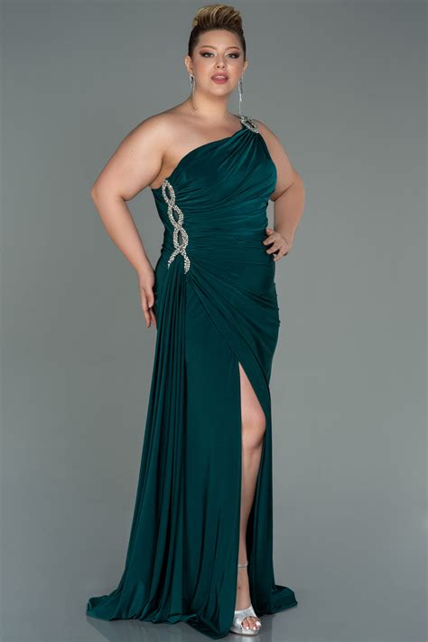 Long Emerald Green Plus Size Evening Dress ABU3132 | Abiyefon.com