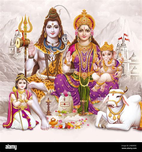 Painting indian god shiva parvati hi-res stock photography and images ...