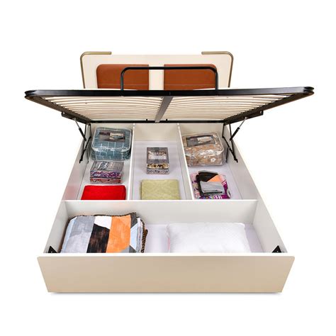Phoenix Queen Bed with Hydraulic Storage (Beige) – Nilkamal Homes