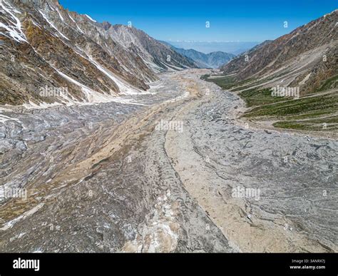 Aerial view of snow-covered Himalayas and Diamir Glacier, Nanga Parbat ...