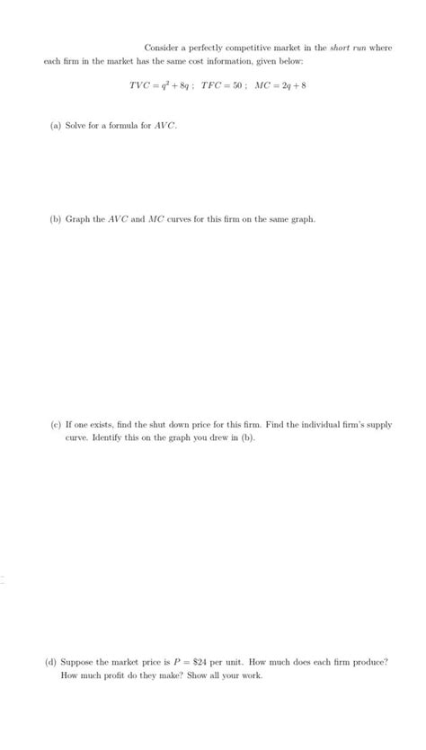 Perfectly Competitive Market Problem Solved 的图像结果