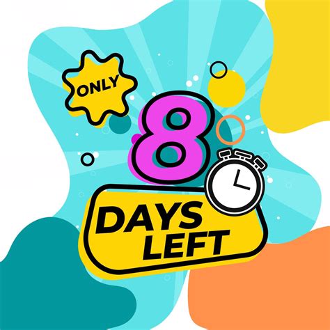 Countdown Number 8 days left vector illustration design 15696359 Vector ...