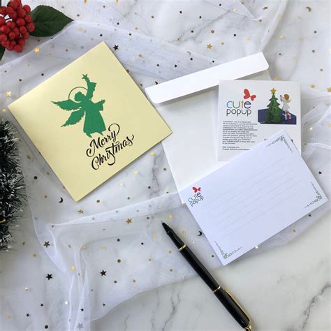 Angel and Christmas Tree Pop Up Card - Cute Popup - Make Every Moment Count