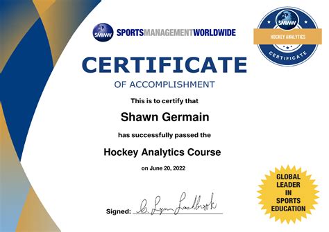 Shawn Germain's Certificates | SMWW