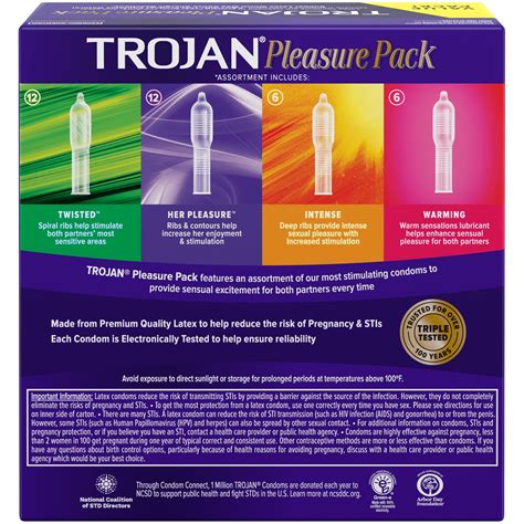 Buy TROJAN Pleasure Pack Assorted Condoms, Lubricated Condoms Value ...