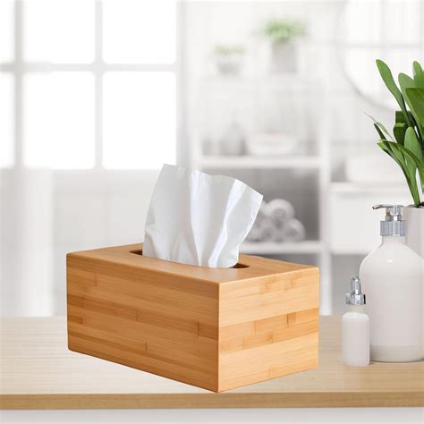 PERFORMORE Bamboo Tissue Box Cover - Water-Resistant India | Ubuy