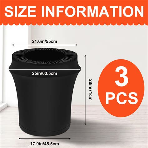 Snapklik.com : 3pcs 32 Gallon Stretch Spandex Trash Can Covers, Premium ...