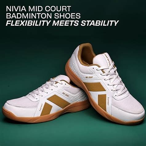 Nivia Mid Court Non Marking Badminton Shoes for Men Designed for ...