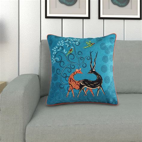 Buy Brindavan Embellished Cushion Covers - Single Pc - Cotton - 40 cm x ...