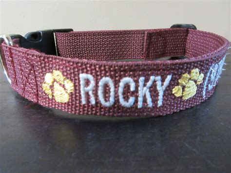 Personalized Dog Collar, Dog Collar With Embroidered Name and Phone ...
