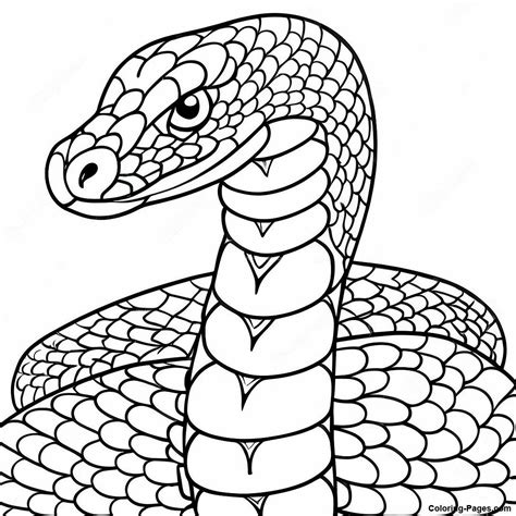 King Cobra With Vibrant Scales Coloring Page | Coloring-Pages.com