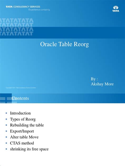 Image result for Oracle Table Reorg