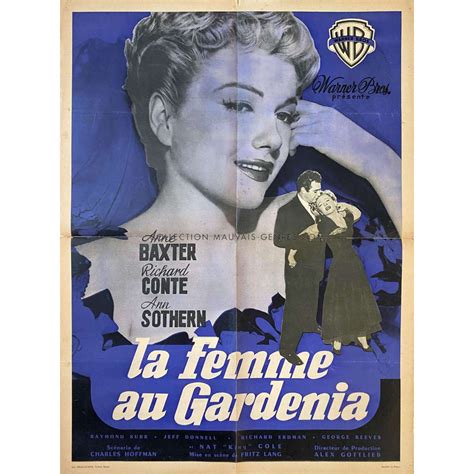 THE BLUE GARDENIA French Movie Poster - 23x32 in. - 1953 LITHO.