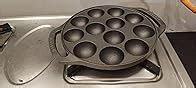 SOLARA Pre Seasoned Cast Iron Paniyaram Pan 12 Cavities 8 Inch, 20 cm ...