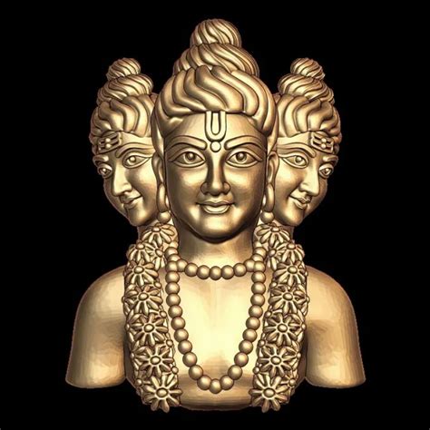 Dattatreya 3D Model for Jewelry Design - Exquisite Pendant Design