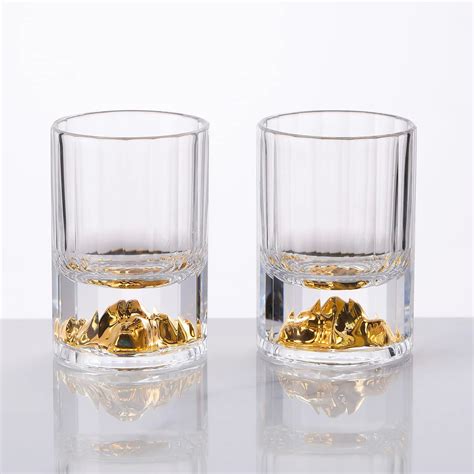 Amazon.com | Viski Crystal Heavyweight Shot Glasses Set of 2 - Premium ...