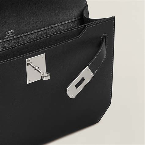 Hermes Kelly depeches 25手包 CC89 Noir 黑色 Evercolor 小牛皮手拿包-Hermès Birkin kelly Constance Lindy Bag