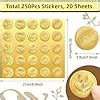 Xfopz 250 Pieces Flower Style Gold Embossed Envelope Seals Stickers ...